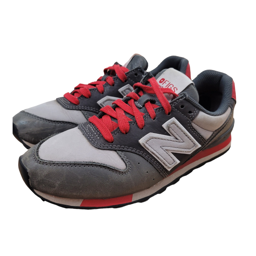 New Balance 996 x FIGS Women's Gray Red Leather Sneakers Vintage Style Size 7